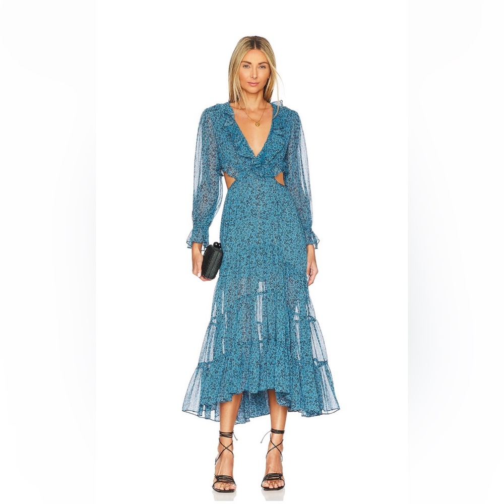 *new, never worn* MISA Los Angeles - Amelia Dress in Cerulean Ditzy, Size Small